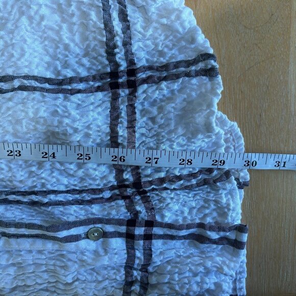 Jane + Delancey Shirt Womens 3XL Plaid Button Down Crinkle‎ Boho Casual Top - Picture 8 of 8